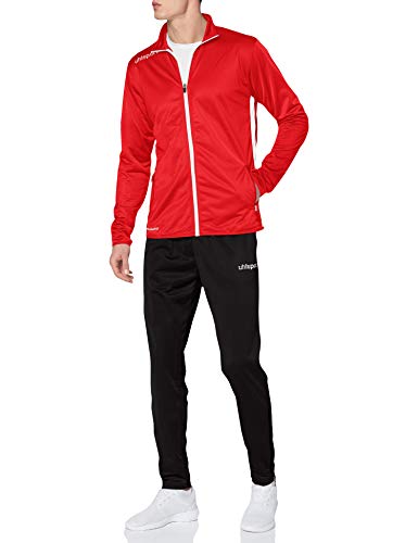 uhlsport Kinder Essential Classic Anzug Trainingsanzug, rot/Weiß, 116