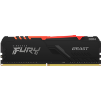 Kingston FURY Beast RGB - DDR4 - Modul - 8 GB - DIMM 288-PIN - 3600 MHz / PC4-28800 - CL17 - 1.35 V - ungepuffert - non-ECC - Schwarz (KF436C17BBA/8)