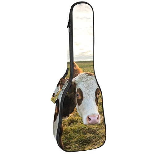 Ukulele Koffer Gras Und Kuh Ukulele Tasche 21 Zoll Wasserdicht Oxford Gig Bag Mit Tasche Für Jungen Mädchen