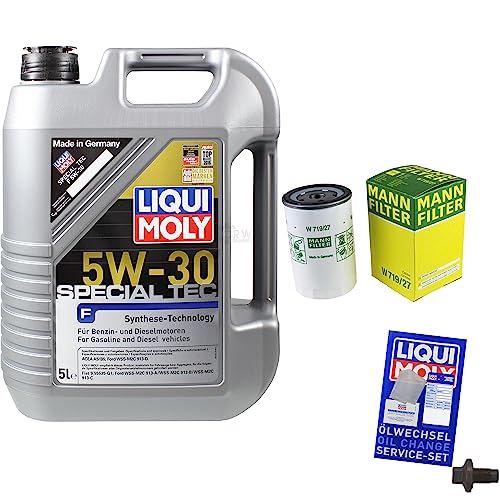 EISENFELS Filter Set Inspektionspaket erstellt mit 5 L Motoröl Liqui Moly 5W-30 Special Tec F, MANN-FILTER Ölfilter, Verschlussschraube