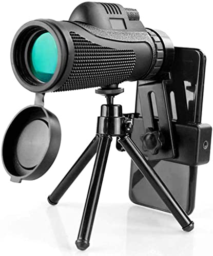 Einzelfernrohr-Nachtsichtgerät für Erwachsene, 40 x 60 Monokular, Monokular mit hoher Vergrößerung, mit Smartphone-Halterung und Stativ, für Vogelbeobachtung, Camping, Wandern