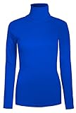 Brody & Co Damen Rollkragen-Pullover,, exklusive, Unifarben, für den Winter und Skifahren, Stretch-Qualität, Baumwoll-Jersey Gr. 34-36, königsblau