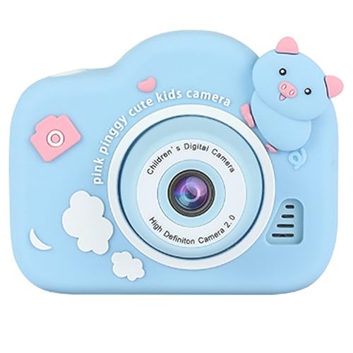 Tyuooker Niedliche Mini-Digitalkamera, Spielzeug, 2-Bildschirm, Videokamera, Baby-Lernspielzeug, Passend für, Mädchen, Geburtstagsgeschenk, Blau