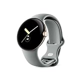 Google Pixel Watch – Android-Smartwatch mit Aktivitätsaufzeichnung – Smartwatch mit Herzfrequenz-Tracker – Edelstahlgehäuse in Champagne Gold mit Sportarmband in Hazel, Wifi