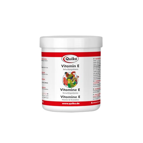 Quiko Vitamin E 350g - Befruchtungsvitamin für Ziervögel, Brieftauben & Hühner - Unterstützt die Aufzucht & fördert ausgezeichnete Zuchtergebnisse