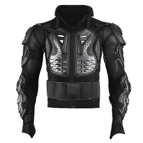 Motorrad-Schutzpanzer Brust Rücken Rückenpanzer Schutz Gepanzerte Jacke Kleidung Für Motorrad (Unisex) (Black,3XL)