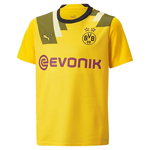 Borussia Dortmund BVB Jungen Season 2022/23 Official T-Shirt, Cyber Yellow, 164