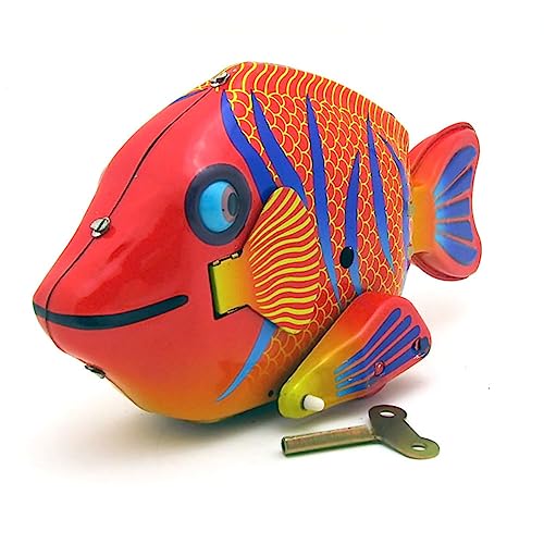 FLADO Retro-Aufziehspielzeug MS480, verheißungsvoller Fisch, nostalgisches Thema, Persönlichkeit, Ornamente, Blechspielzeug, Vintage-Sammlerstück, Kindergeschenk