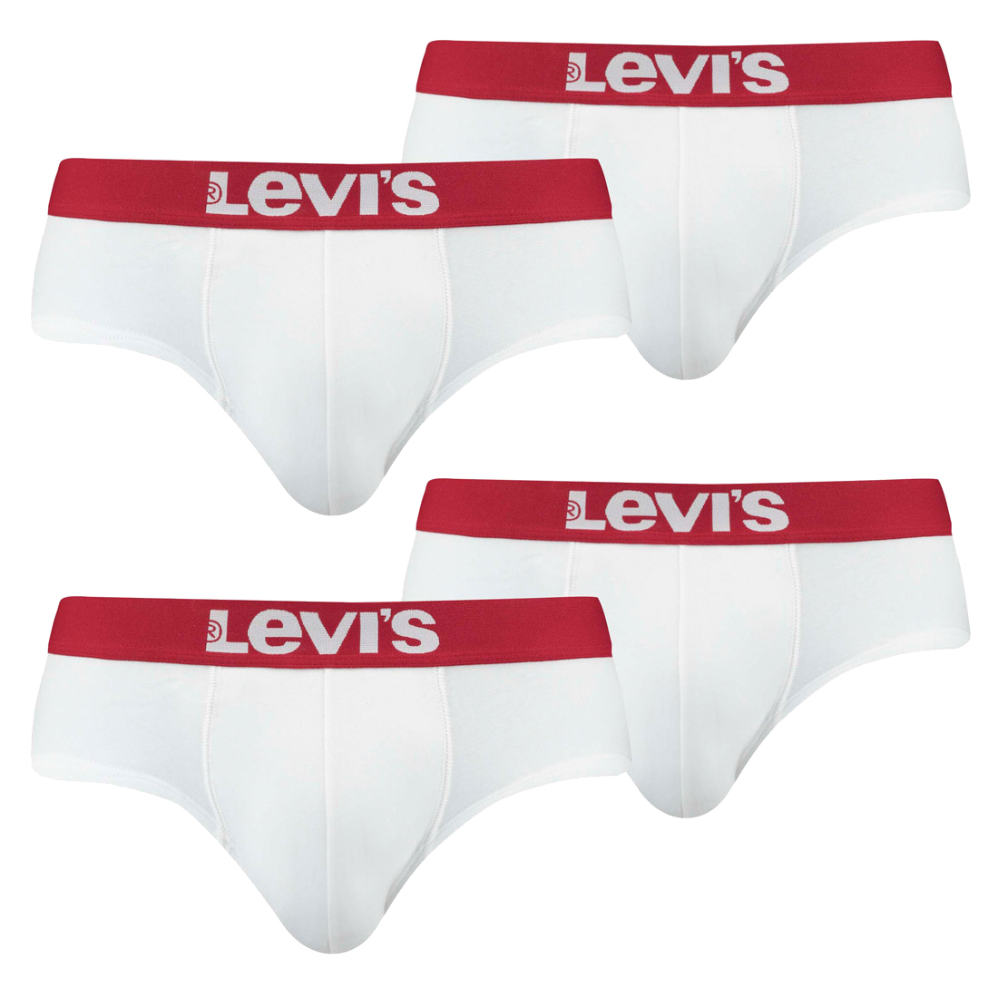 Levi's Herren Levis Men SOLID Basic Brief 2P Boxershorts, Weiß (White/White 317), X-Large (Herstellergröße: 040) (2er Pack)