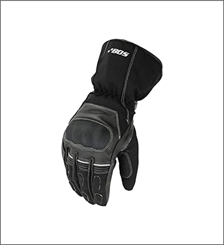 Motorradhandschuhe, Wasserdicht Motorradhandschuhen, Winter Motorrad Handschuhe (Schwarz, M)