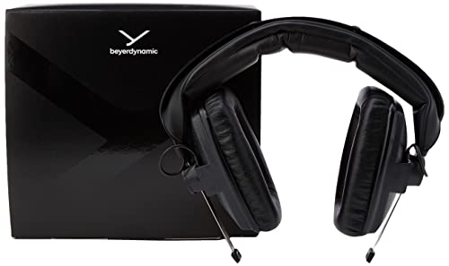 beyerdynamic DT 100 Studio-Kopfhörer (400 Ohm, geschlossen, mit Kabel K 100.07, Stereo-Klinke 3,5 mm/Adapter 6,35 mm) schwarz