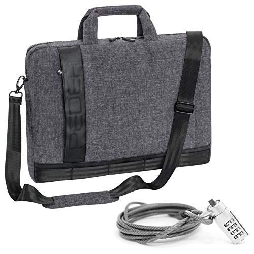 PEDEA Notebooktasche "Fancy" für 15,6 Zoll (39,6cm) mit Schultergurt und Notebookschloss, grau