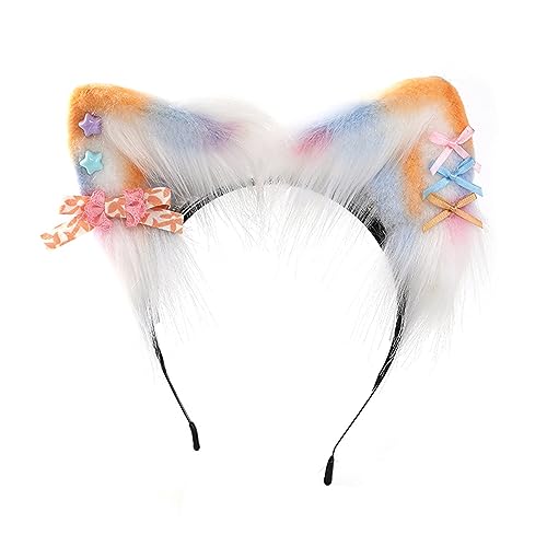 Greabuy Katzenohren Stirnbänder Pelzige Plüsch Stirnbänder Haarschmuck Für Mädchen Und Damen Urlaub Party Kopfbedeckung Katzenohren Haar Hoop