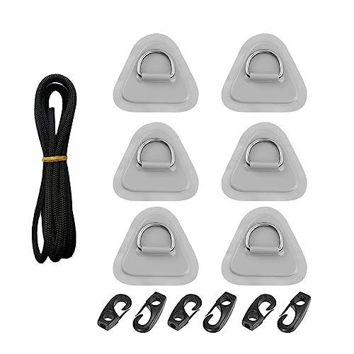 AGONEIR 6 x D-Ringe aus Edelstahl für aufblasbares Boot, Kajak, Surfbrett, Paddelboard, Kajak, D-Ringe, Paddel, Stand-Up-Paddelboard-Teile