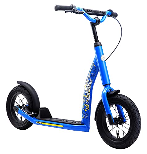 STAR SCOOTER Kinder Tret Roller ab 7 Jahre | City Kick Scooter Luftreifen Höhenverstellbar 12 Zoll New Gen | Blau