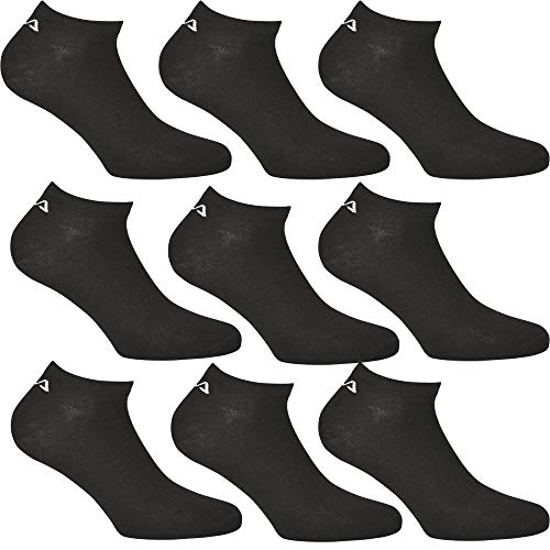 Fila® 6 Paar Socken, Invisible Sneakers Unisex, 35-46 Einfarbig - (35-38 (3-5 UK), Schwarz)