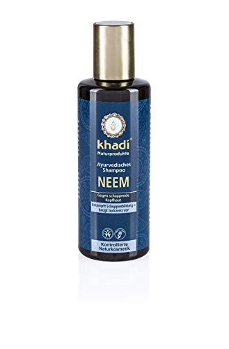 khadi Ayurvedisches Shampoo Neem 210ml I natürliches Haarshampoo gegen Schuppen und gereizte Kopfhaut I 100% pflanzlich