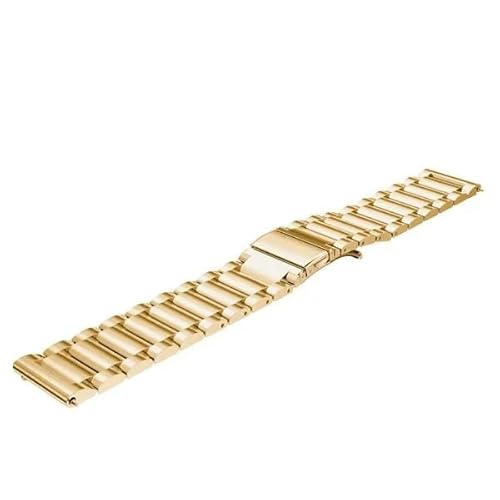 BOLEXA edelstahl uhrenarmband 18 20 22 24mm Quick Release Stahl Uhrenarmband for Frauen Männer Universal Armband Uhr Zubehör Mit Werkzeug (Color : Gold, Size : 22mm)