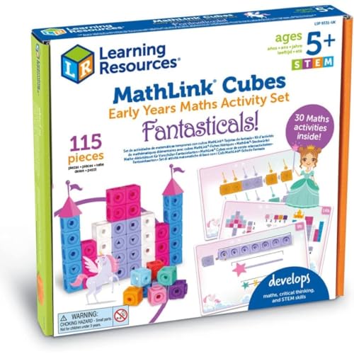 Learning Resources MathLink-Steckwürfel für die Vorschule, Mathe-Aktivitätsset: Fantastische Gebilde, ab 5 Jahren