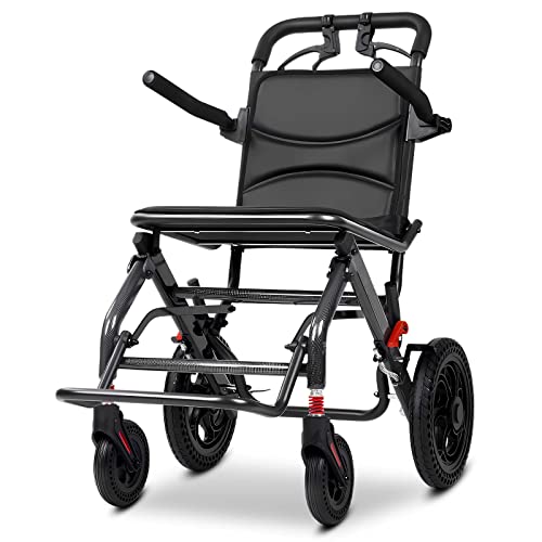 GHBXJX Leicht Faltbar Rollstuhl, Extra Schmaler Rollstühle mit Bremse, Reiserollstuhl für Behinderte und Senioren, Ultraleicht Transportrollstühle, Sitzbreite 40 cm, 10 kg