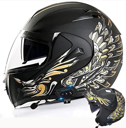 Motorrad-Bluetooth-Helme, modulare Helme mit hochklappbarem Doppelvisier, Integralhelm Klapphelme ECE-zugelassener Helm für Männer und Frauen 9, M=(57~58CM)