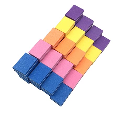 RHAIYAN 100 Stück Mini-Nagelfeile Farbe Polieren Kalk A Ongle Schleifblock Polierschwamm Nail Art Tipps Werkzeug Pufferfeile Specific (Color : Mix Color)