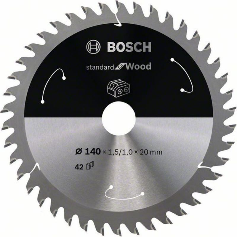 Bosch Akku-Kreissägeblatt Standard for Wood, 140 x 1,5/1 x 20, 42 Zähne 2608837672