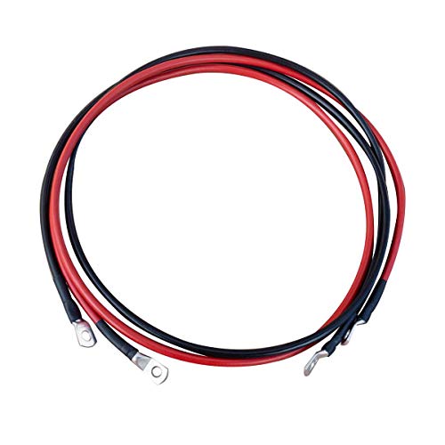 ECTIVE Wechselrichter Kabel – M8/M8, 1m, rot/schwarz, Kupfer, 16 mm² - Batteriekabel, Kabel-Satz für Wechselrichter 1000W mit Ringösen für 12V Batterie, Versorgungsbatterie, Autobatterie