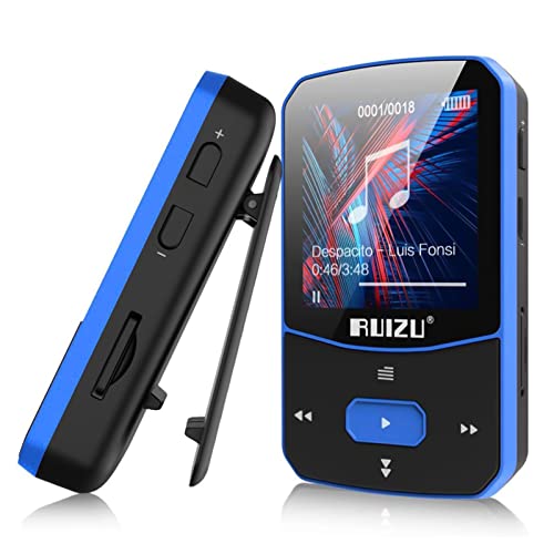 Original RUIZU X50 Mini Sport Clip Bluetooth MP3 Player 8GB Musik Spieler Unterstützung TF Karte, FM Radio, Aufnahme, E-Buch, Stoppuhr (Blue)