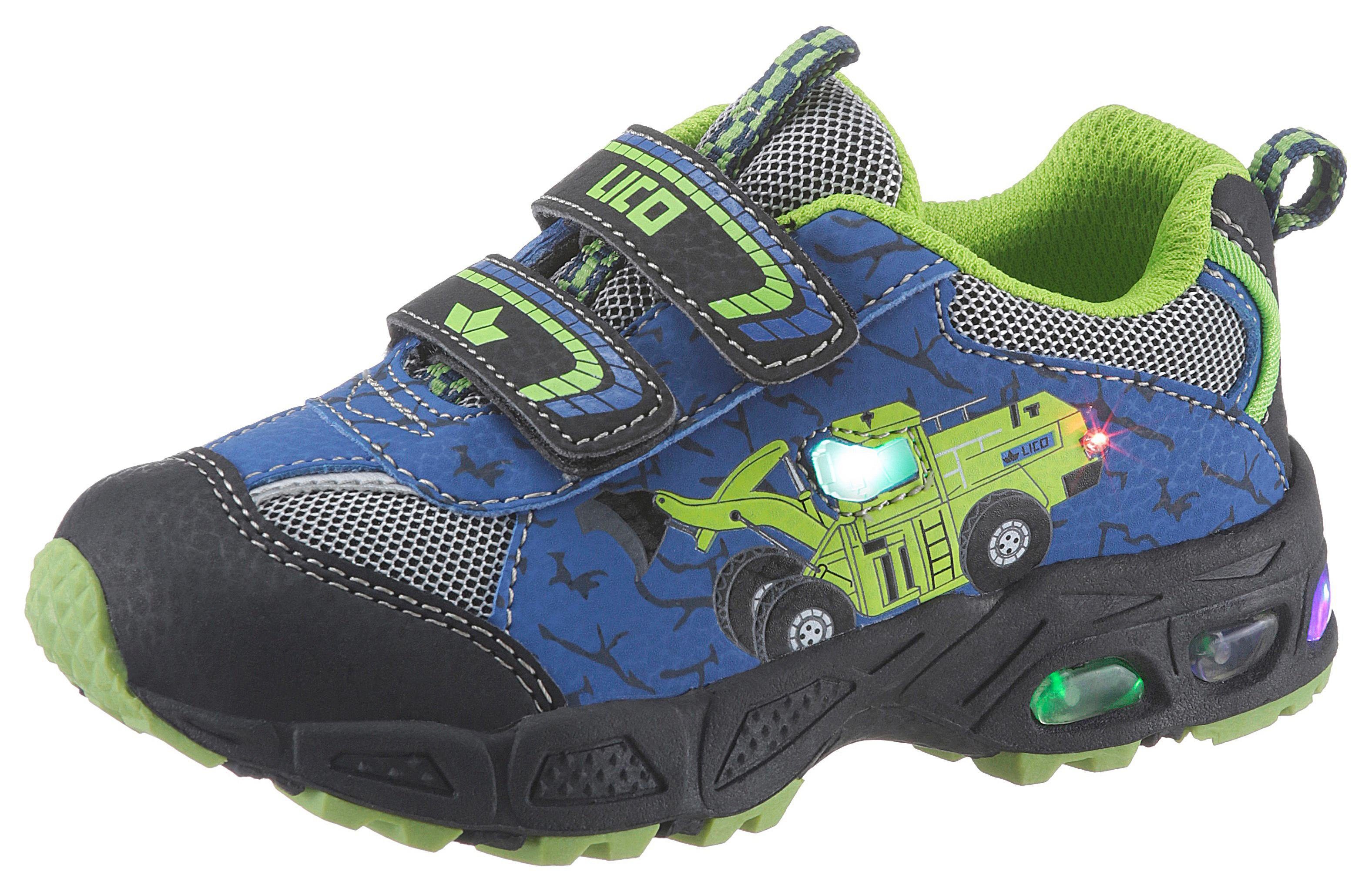 Lico Jungen Loader V Blinky Sneaker,Blau (Blau/Schwarz/Lemon), 33 EU