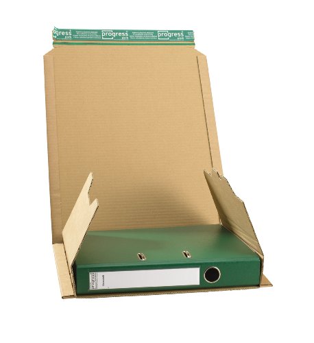 progressPACK Ordnerversandverpackung Premium PP O05.01 aus Wellpappe, DIN A4, 320 x 290 x bis 80 mm, 20-er Pack, braun