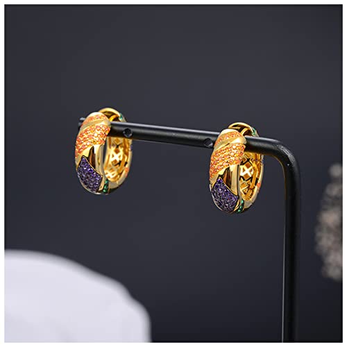 Ohrringe S925 Silber Multi-Color Gestreifte Ohrringe Europäische und amerikanische Mode Temperament Wild Luxus Monaco Schmuck Ohrringe silber 925