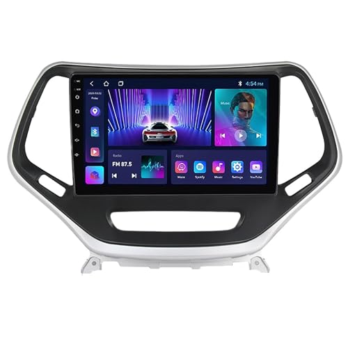 Android 12 Autoradio GPS Navigation Für Jeep Cherokee 5 2014-2018 Mit Wireless Carplay Android Auto, 10 Zoll Touchscreen Autoradio Mit Bluetooth HiFi WiFi SWC + Rückfahrkamera (Size : M200S - 8 Core