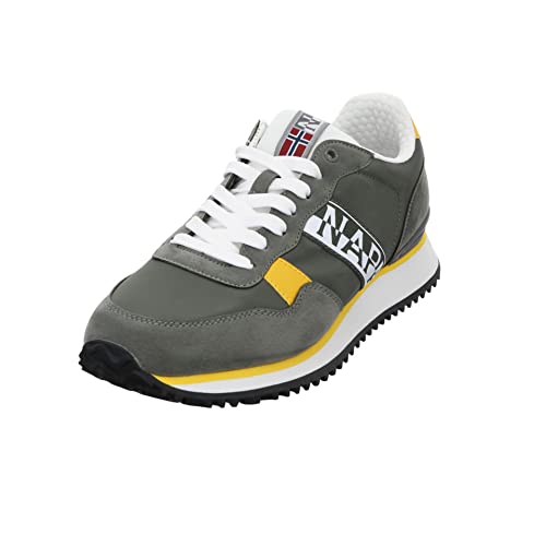 Napapijri Herren Schnürhalbschuhe Running Cosmos Sneaker Synthetikkombination Freizeit Elegant Schuhe Logoprint Sneaker weiß/beige/braun