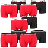 10 er Pack Levis Boxer Brief Boxershorts Men Herren Unterhose Pant Unterwäsche, Farbe:786 - Red/Black, Bekleidungsgröße:M