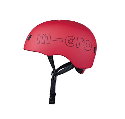 Micro Helm Größe S Licht LED Jugend Unisex Rot (rot)