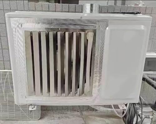OAUKA Außenklimaanlage Deflektor Klimaanlage Abdeckung, Wärmepumpe/Kondensator Schutzabdeckung, Edelstahl für Klimaanlage,Square 46x46cm