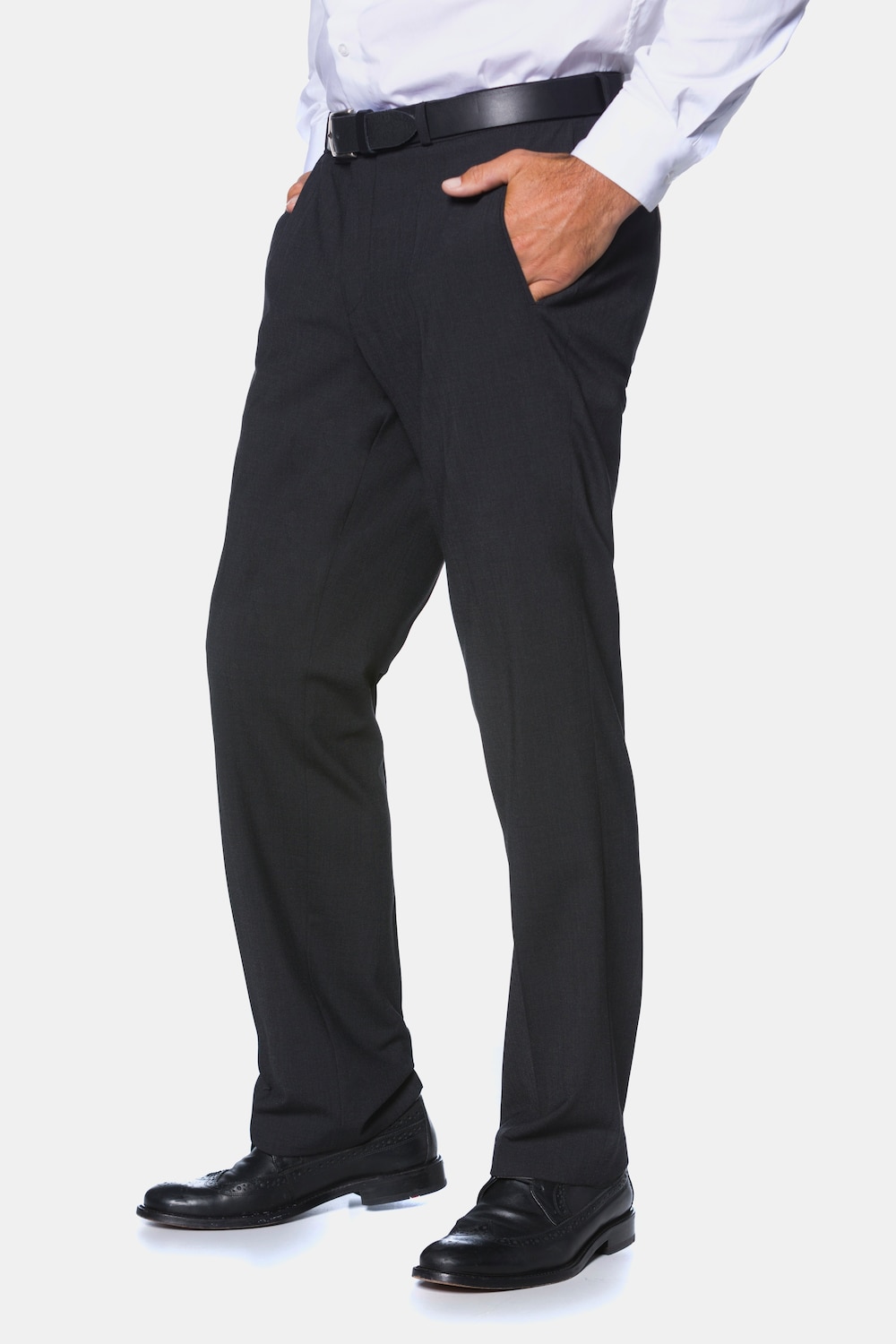 JP 1880 Herren große Größen bis 72, Business-Hose, Flatfront Hose Zeus, Schnurwoll-Qualität, Knitterfrei, Pflegeleicht schwarz 60 705533 10-60