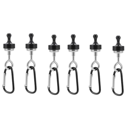 pintoc Karabiner Clip Heavy Duty Magnet Hanger D Form Zelt Schnallen für Outdoor Camping 15 Stück - Schwarz