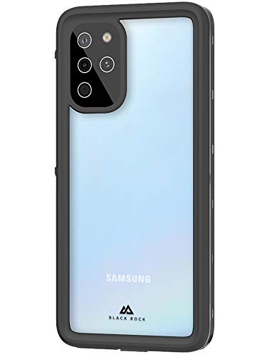Black Rock - 360 Hero Case Hülle für Samsung Galaxy S20+ | Handyhülle Wasserdicht, tauchfähig bis 8 m IP68, Outdoor Case, Cover (Transparent mit schwarzem Rahmen)