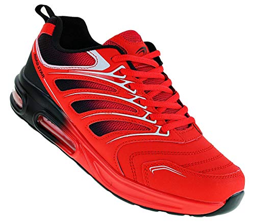 Roadstar Neon Turnschuhe Sneaker Sportschuhe Unisex Boots 095, Schuhgröße:42, Farbe:Schwarz/Rot