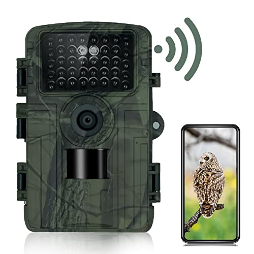 Djioyer Wildlife Kamera 32 MP 1080P, IP66 Trail-Kamera mit Nachtsicht, 0,2 s Auslösezeit, bewegungsaktiviert, 120 ° breites Kameraobjektiv, Infrarot-Jagdkamera mit 46 IR-LEDs für Wildtierüberwachung
