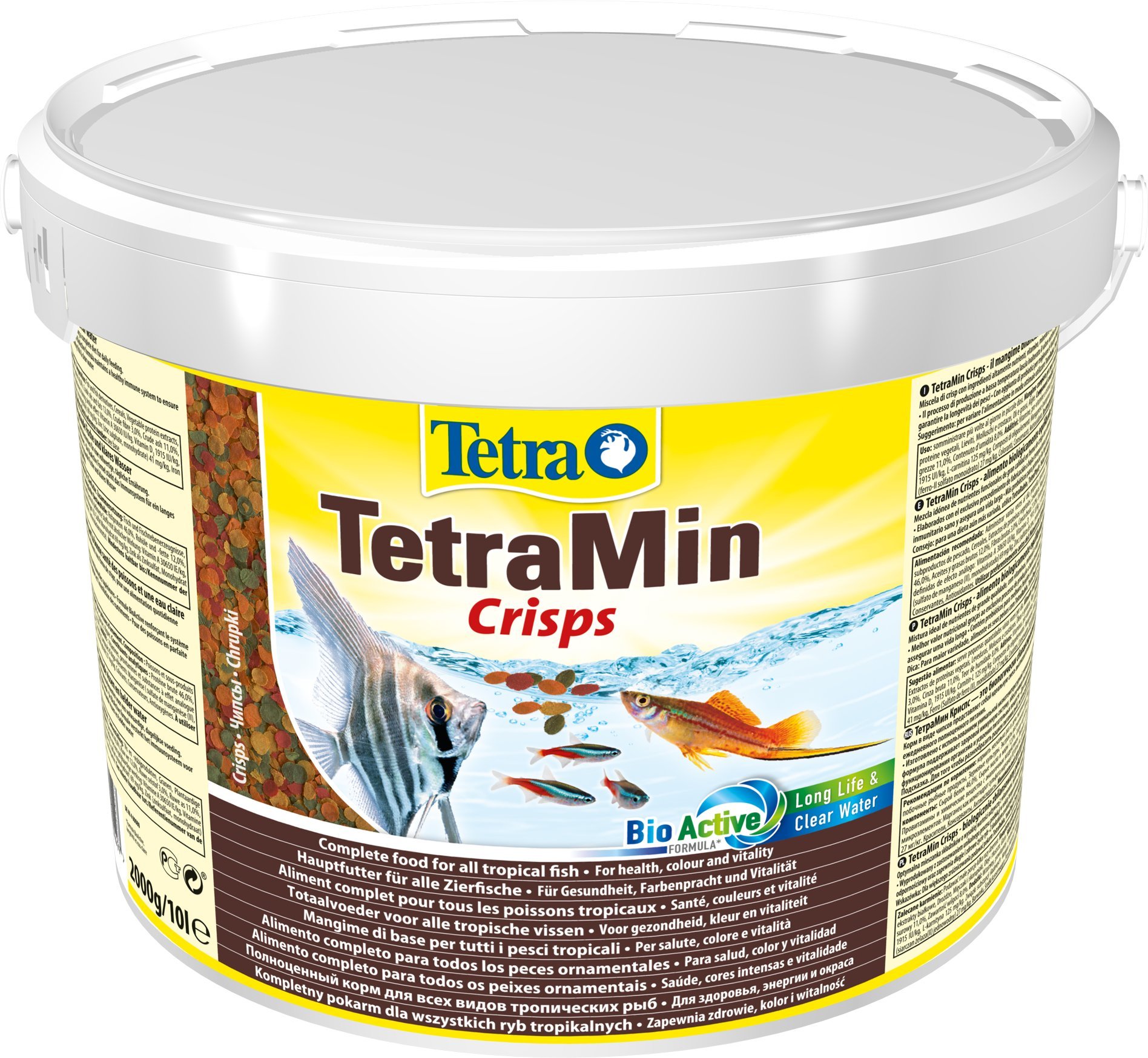 TetraMin Crisps - Fischfutter für alle tropischen Zierfische mit hohem Nährwert und minimaler Wasserbelastung, 10 l