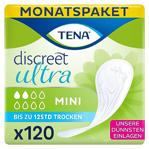 Tena Lady Discreet Mini, Monats-Paket mit 120 Einlagen (6 Packungen je 20 Einlagen)