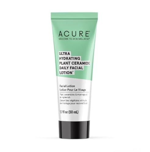 Acure Ultra Hydrating Plant Ceramide Facial Mosturizer, 100% Vegan for Dry Skin types, Improve Skin Tone & Retain Moisture, 1.7 Fl Oz