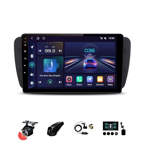 BOJONTN Android 13 Doppel Din 9-Zoll-HD-Touchscreen Autoradio für Seat Ibiza 6j 2009-2013 mit Kabelloses CarPlay GPS Navigation Rückfahrkamera Lenkradsteuerung Bluetooth (Size : T4[4+64G])