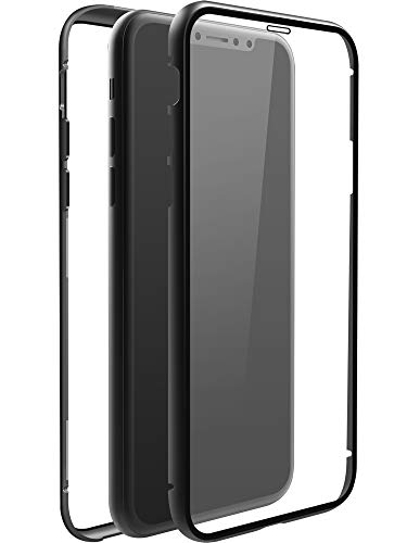 Black Rock - 360 Glass Case Hülle für Apple iPhone 11 Pro | Magnetverschluss, TPU Cover, kabellos Laden, Kratzschutz (Transparent mit schwarzem Rahmen)