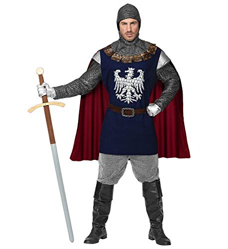 shoperama Mittelalter Ritter Herren-Kostüm Oberteil mit Umhang Haube und Gürtel Ritterkostüm, Größe:M