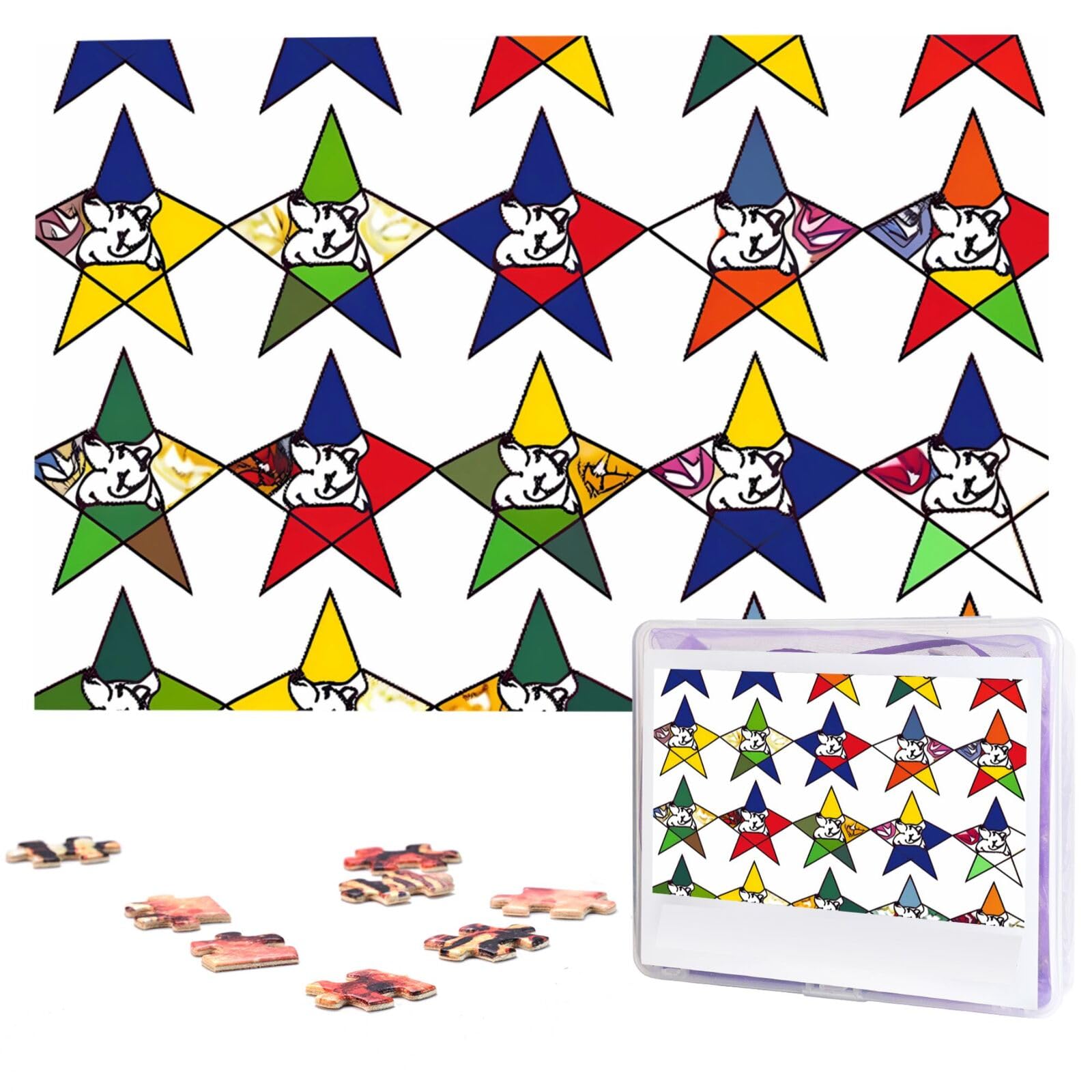 KHiry Puzzles 1000 Teile personalisierte Puzzles Sterne östliche Sterne Fotopuzzle anspruchsvolles Bildpuzzle für Erwachsene Personaliz Puzzle mit Aufbewahrungstasche (74,9 x 50 cm)