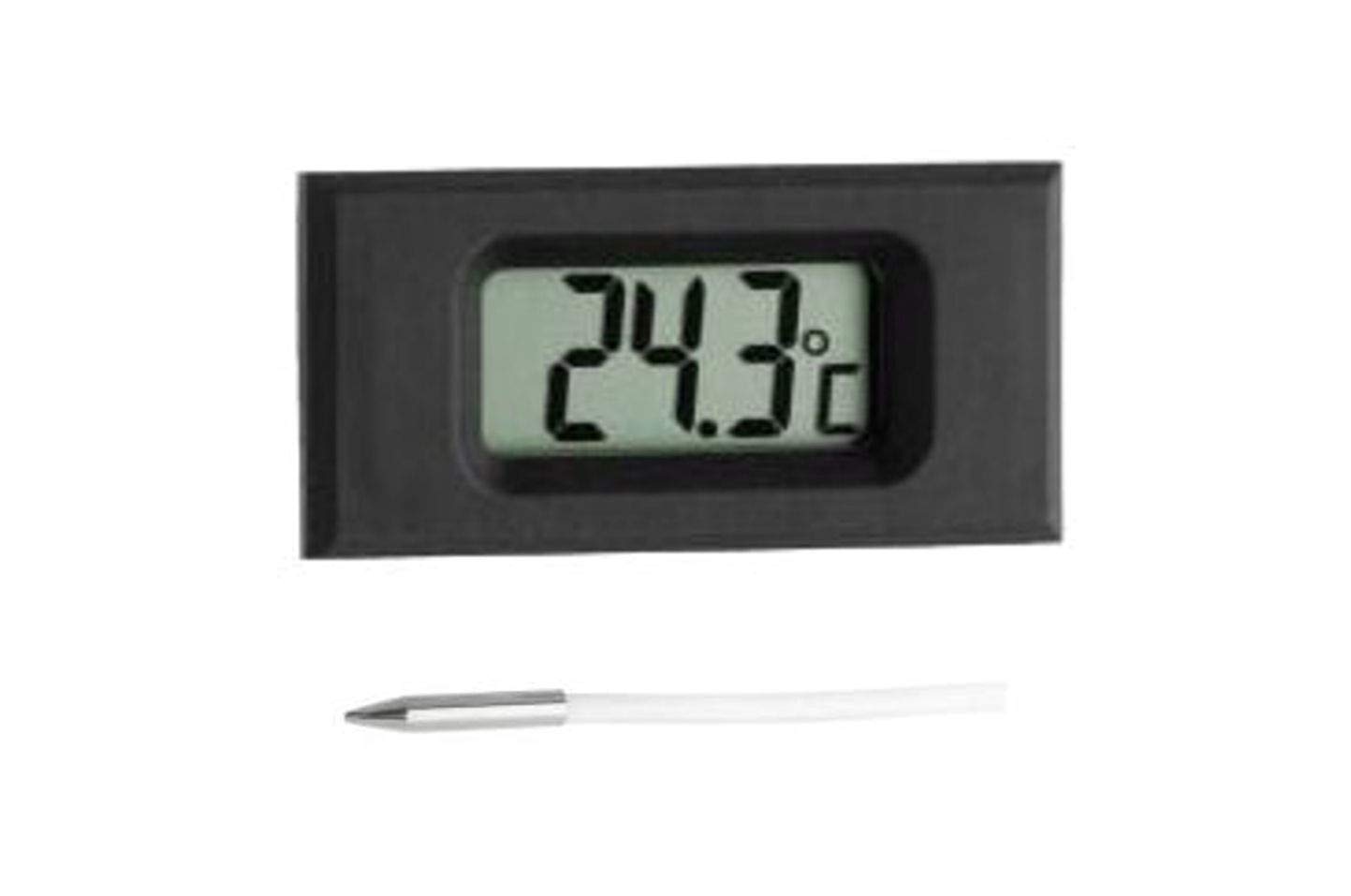 TFA Dostmann Digitales Einbauthermometer, mit Fühlerkabel, Messung der Umgebungstemperatur oder Flüssigkeiten, (L) 65 x (B) 33 x (H) 20 mm